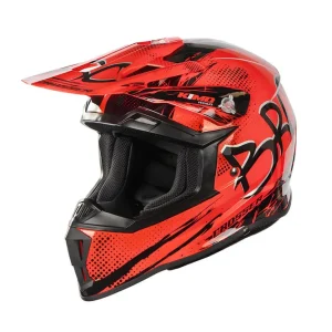 Zertifiziert Kimo Bro V2 - motocross helmet for children and teenagers - red